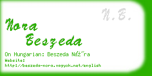 nora beszeda business card